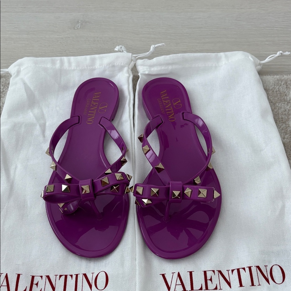 Valentino Vibrant Purple Studded Sandals